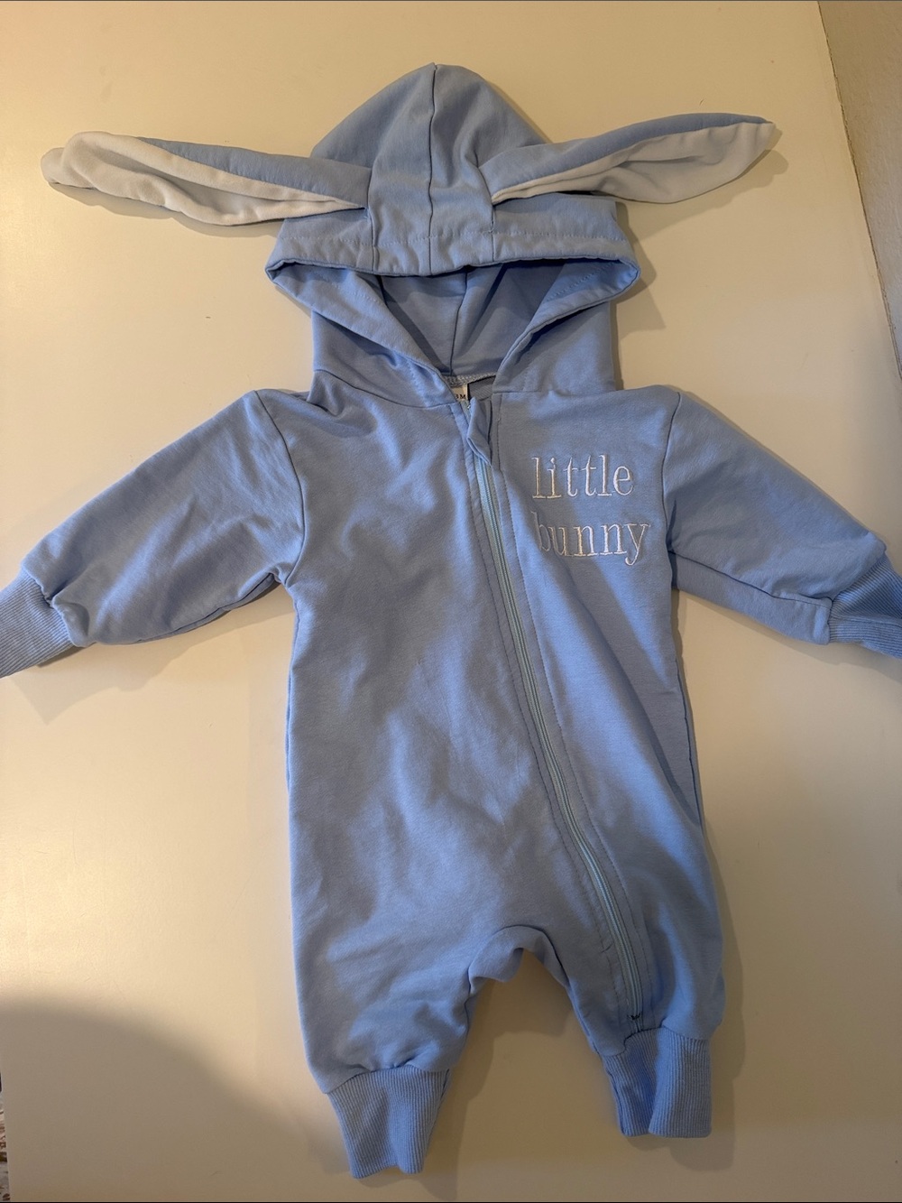 Little Bunny Light Blue Hooded One-Piece